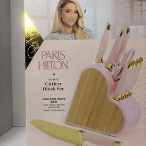 Paris Hilton Pink and Gold Cutlery Block Set